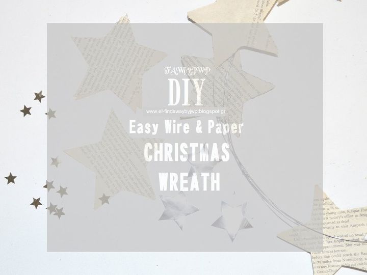 diy easy wire paper christmas wreath, christmas decorations, crafts, wreaths