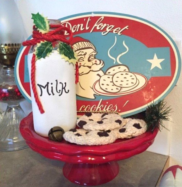 s from your community 14 inexpensive decor ideas and holiday hacks, home decor, seasonal holiday decor, Paint a bottle white for Santa s snack set up