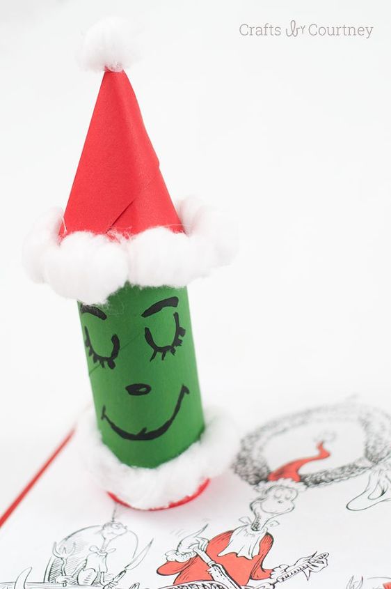 toilet paper roll grinch, christmas decorations, crafts, seasonal holiday decor