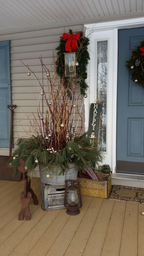 how i dressed up my front porch for christmas and the winter season, christmas decorations, porches, seasonal holiday decor, 2014