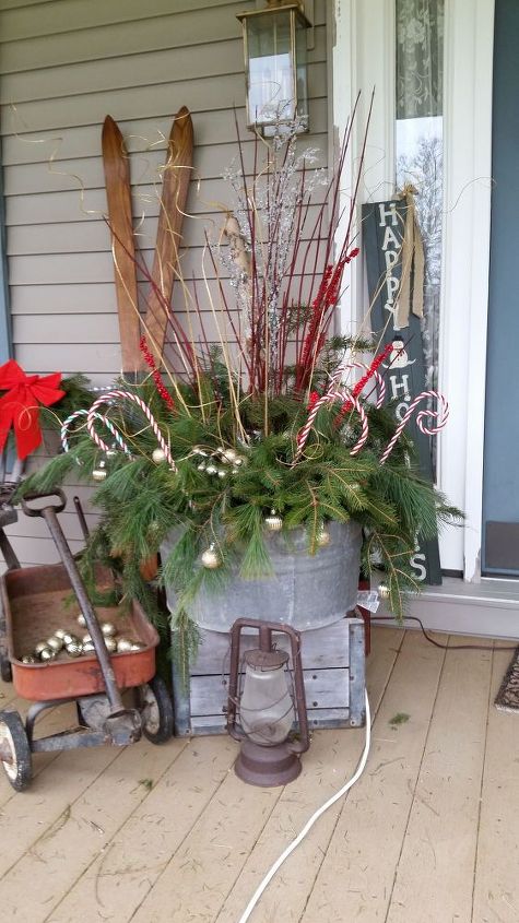 how i dressed up my front porch for christmas and the winter season, christmas decorations, porches, seasonal holiday decor, 2015