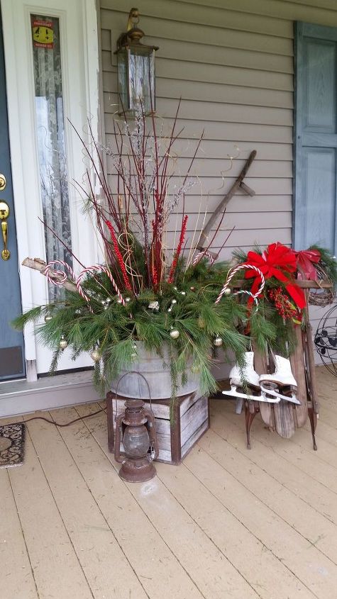 how i dressed up my front porch for christmas and the winter season, christmas decorations, porches, seasonal holiday decor, 2015