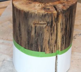 diy modern stump side table, painted furniture