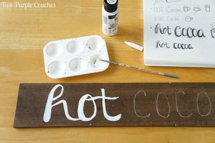 diy hot cocoa sign