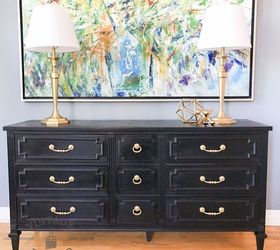 chic black painted dresser, painted furniture