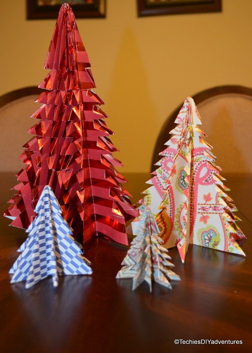 diy origami christmas tree, christmas decorations, crafts