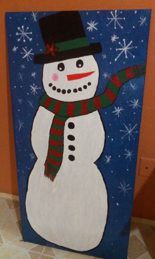 painted snowman, crafts, seasonal holiday decor