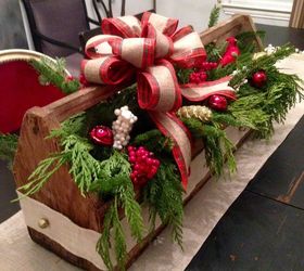 thrifty vintage toolbox christmas centerpiece, christmas decorations, crafts, diy, seasonal holiday decor