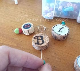 personalized cork glass tags, crafts, decoupage