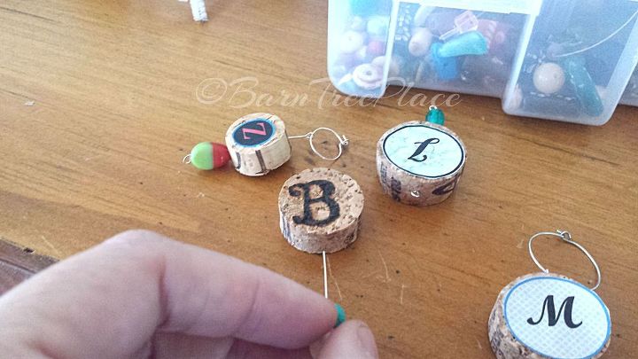 personalized cork glass tags, crafts, decoupage