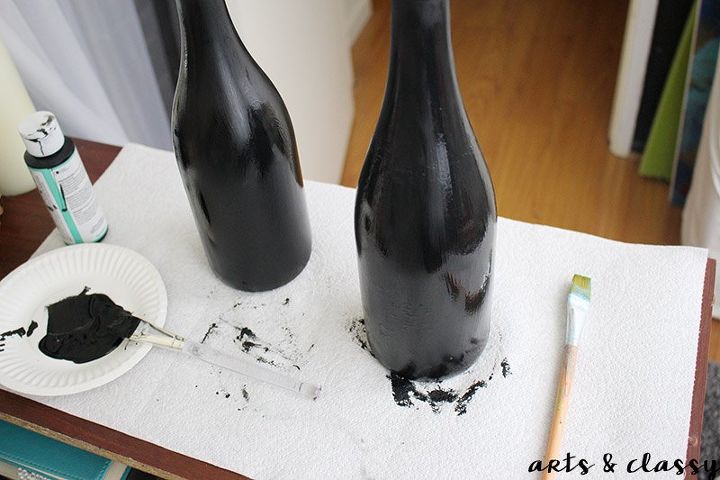 proyecto de reciclaje de botellas de vino de pizarra para las fiestas