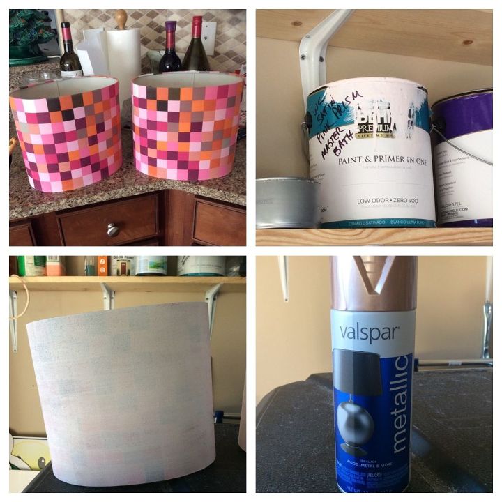 ugly lampshades transformed, painted furniture