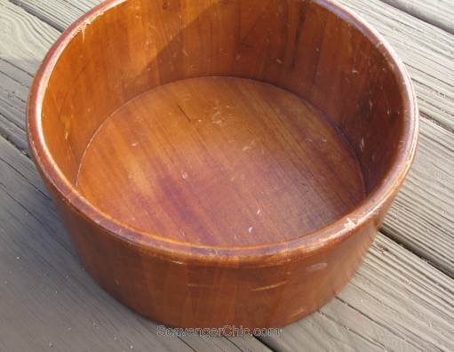 thrift store wood salad bowl makeover, crafts, repurposing upcycling