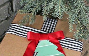 Inspiración para envolver regalos: Etiquetas de regalo con chip de pintura #homefortheholidays