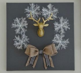 winter holiday canvas wreath diy, christmas decorations, crafts, how to, seasonal holiday decor, wreaths