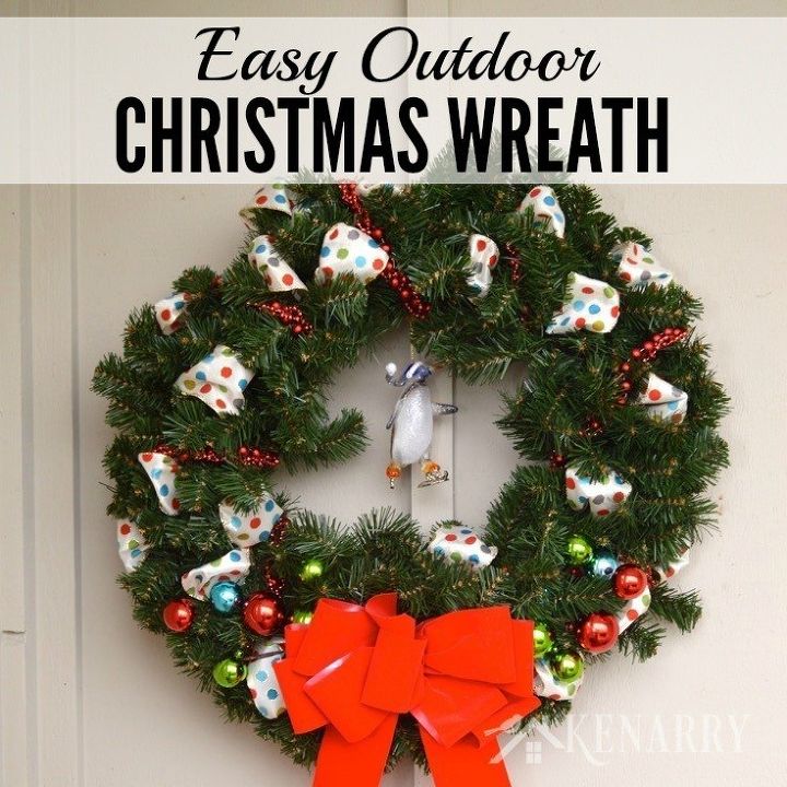 easy outdoor christmas wreath, christmas decorations, seasonal holiday decor, wreaths
