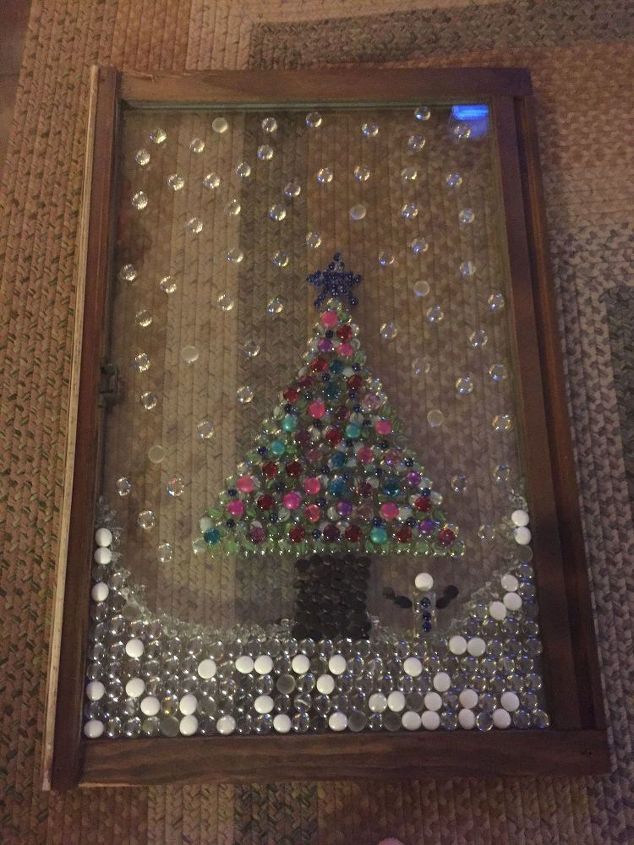 how to repurpose old window for christmas decor