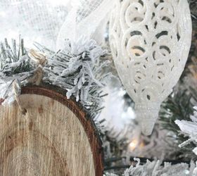 rustic glam office christmas with diy wood slice ornaments, christmas decorations, crafts, seasonal holiday decor