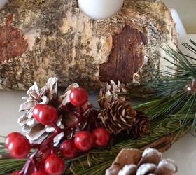 diy birch wood candle holder, christmas decorations, seasonal holiday decor