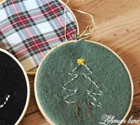 s 16 quick crazy cute ornaments for the busy holiday decorator, christmas decorations, seasonal holiday decor, Embroidery Hoop Sweater Circles