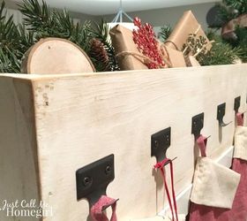 diy wood box stocking holder, christmas decorations, fireplaces mantels, seasonal holiday decor, woodworking projects