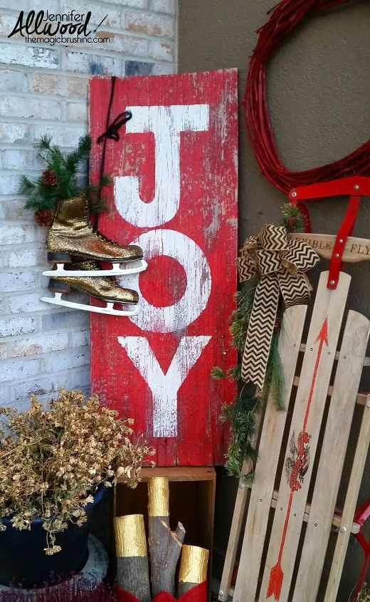 easy joy barn wood sign for christmas, christmas decorations, crafts, seasonal holiday decor