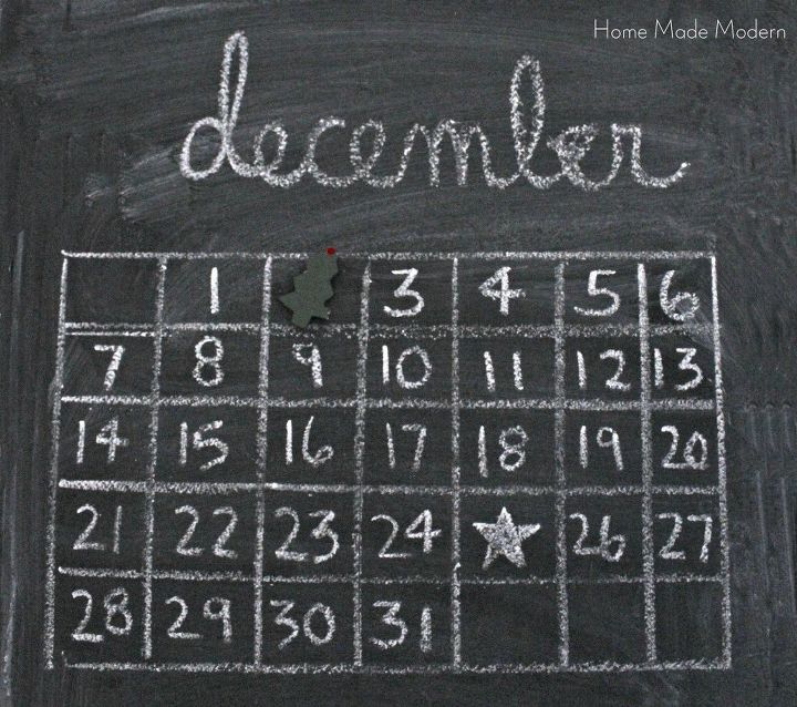 chalkboard advent calendar, chalkboard paint, christmas decorations, repurposing upcycling, seasonal holiday decor, chalkboard advent calendar