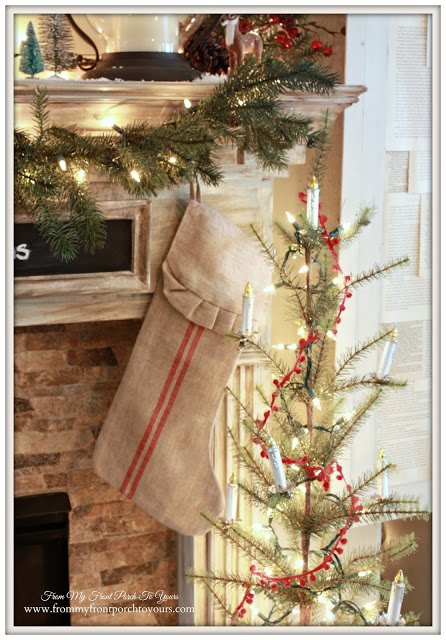 cozy farmhouse christmas mantel, christmas decorations, fireplaces mantels, seasonal holiday decor