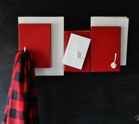 santa inspired repurposed books coat hooks homeforchristmas, christmas decorations, repurposing upcycling, seasonal holiday decor