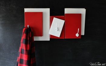 Make Santa Feel Welcome! Repurposed Books Coat Hooks #homeforchristmas