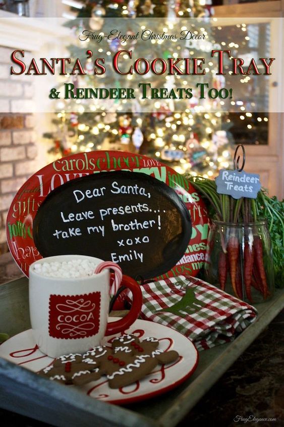 santa s cookie tray, chalkboard paint, christmas decorations, crafts, seasonal holiday decor