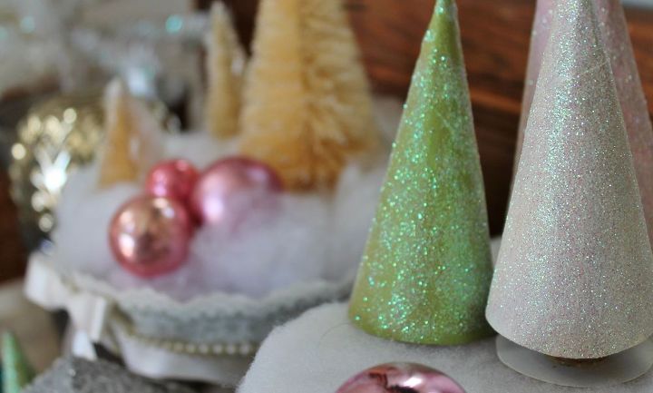 glittery tp tube christmas trees, christmas decorations, crafts, how to, seasonal holiday decor