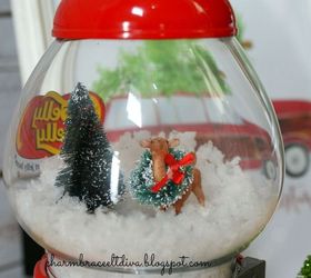 diy gumball machine waterless snow globes, christmas decorations, crafts, how to, seasonal holiday decor