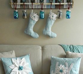 coastal christmas decor easy no measure poinsettia pillow tutorial, christmas decorations, crafts, reupholster