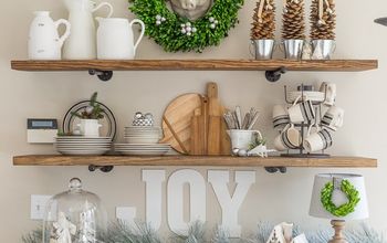 New Rustic Kitchen Shelves Decorated For Christmas
