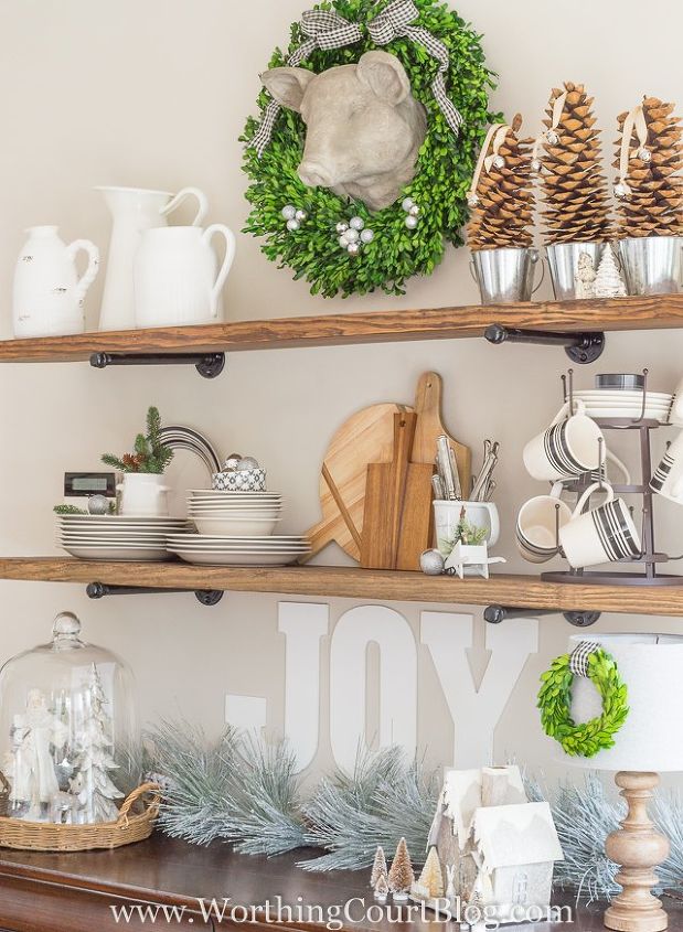 new rustic kitchen shelves decorated for christmas christmas decorations crafts seasonal holiday decor - Christmas Shelf Decorations new rustic kitchen shelves decorated for christmas christmas decorations crafts seasonal holiday decor - Christmas Shelf Decorations
