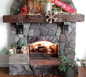 santa s picnic by the campfire a rustic christmas mantel, christmas decorations, fireplaces mantels, seasonal holiday decor