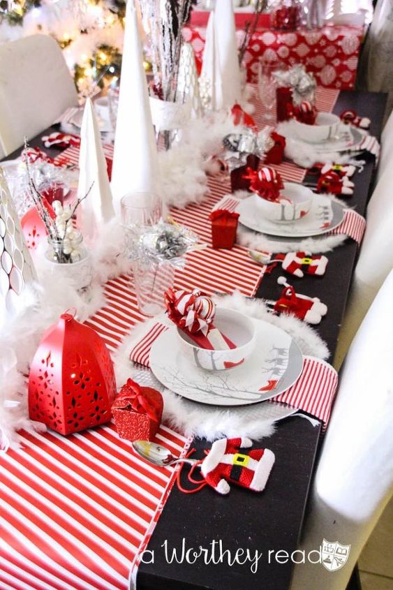 Red, White, Silver Christmas Tablescape #HomeForChristmas  Hometalk