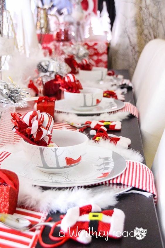 red white silver christmas tablescape homeforchristmas, christmas decorations, seasonal holiday decor