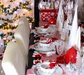 red white silver christmas tablescape homeforchristmas, christmas decorations, seasonal holiday decor