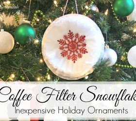 coffee filter snowflake ornaments super inexpensive christmas decor, christmas decorations, crafts, seasonal holiday decor