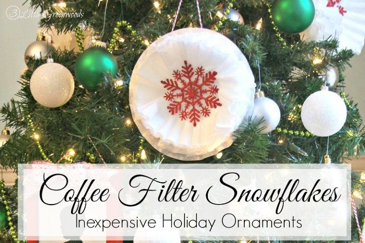 adornos de copos de nieve con filtro de caf decoracin navidea sper econmica