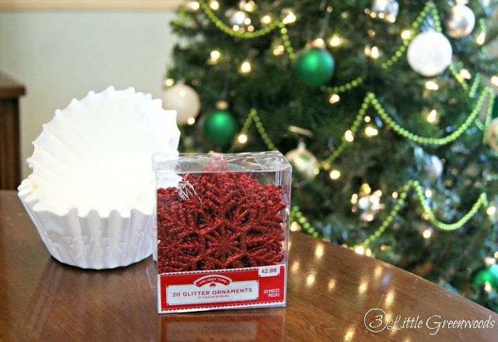 enfeites de floco de neve com filtro de caf decorao de natal super barata