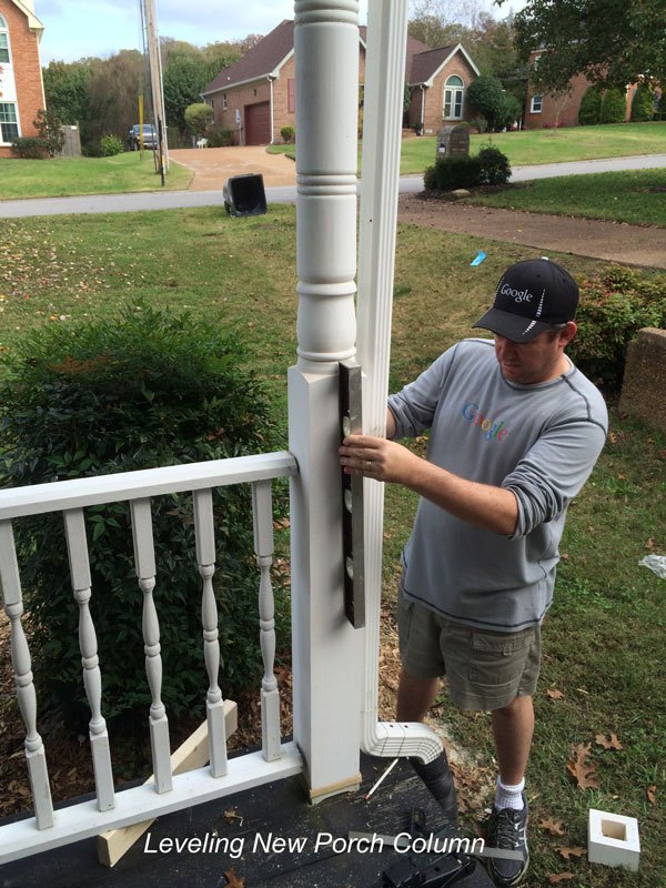 how to replace a porch column, diy, home improvement, how to, porches, woodworking projects