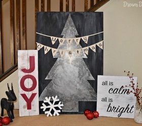 diy joy christmas sign, chalk paint, christmas decorations, crafts, seasonal holiday decor
