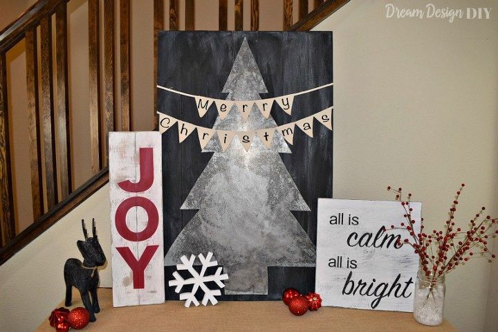 diy joy christmas sign, chalk paint, christmas decorations, crafts, seasonal holiday decor