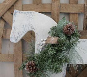 holiday wood rocking horse re do idea, christmas decorations, seasonal holiday decor