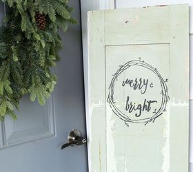 merry bright christmas door, christmas decorations, repurposing upcycling, seasonal holiday decor