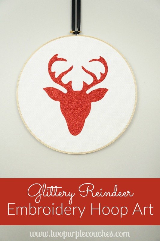 glittery reindeer hoop art, christmas decorations, crafts, seasonal holiday decor
