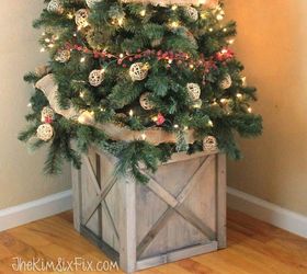 s 7 brilliant ways to protect your christmas tree from toppling, christmas decorations, seasonal holiday decor, Make a Charming Wood Scrap Crate